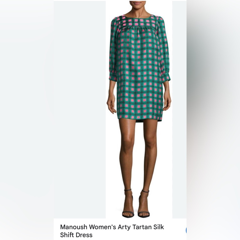 Manoush Arty Tartan SILK shift dress